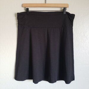 Toad & Co Chaka A-Line Mini Skirt Tencel Organic Cotton Black Knit Sz Women's XL